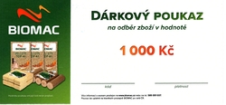 Dárková poukázka 1000 Kč 